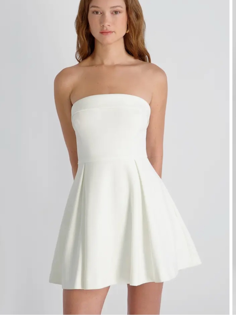 French Connection Whisper Foldover Pleated Strapless Minidress // Size XXSM US2